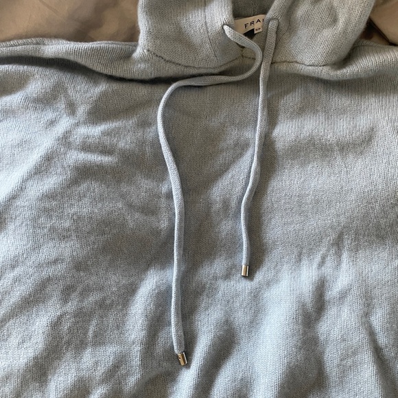 FRAME Light Blue Cashmere Hoodie Sz Small - Picture 2 of 4